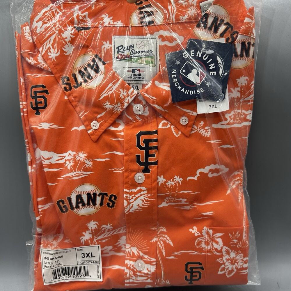 San Francisco Giants MLB Reyn Spooner Hawaiian Shirt Mens Size 3XL Orange